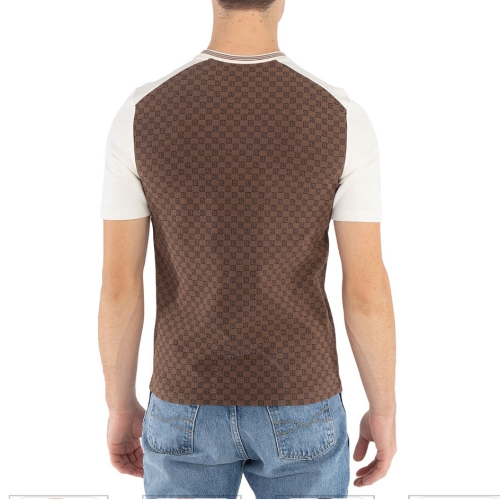 Balmain Mini Monogram Crewneck T-Shirt brown Ivory.. size Medium..brand … - Picture 9 of 9